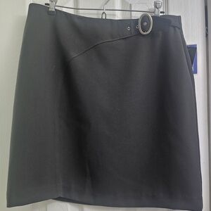 SD Collection Black Asymmetrical Mini Pencil Skirt